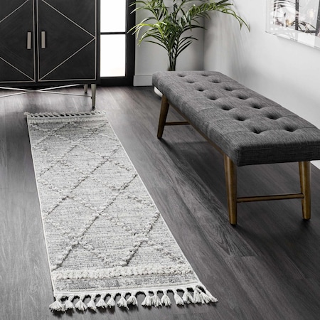 Nuloom Skylar Geometric Trellis Tassel Area Rug 2ft x 6ft KKLR17A-206
